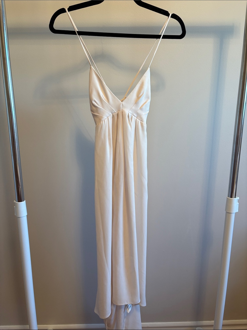 Wilfred Ivory Spaghetti Strap Maxi Slip DressOpen Back